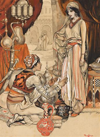 GUSTAF TENGGREN (1896 - 1970) "Most beautiful in all the world, tell me your father's name, for I will marry you."                               